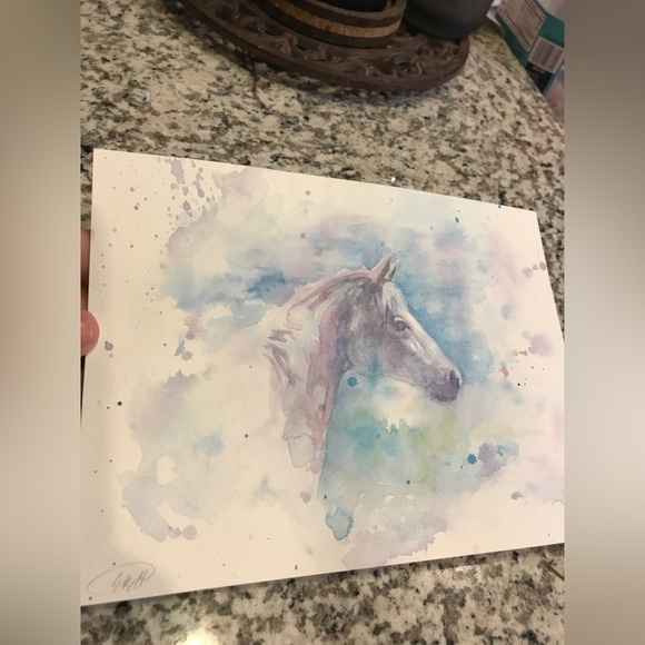 Hand Crafted Other - Original painting horse watercolor art equestrian artwork collectible Artettina